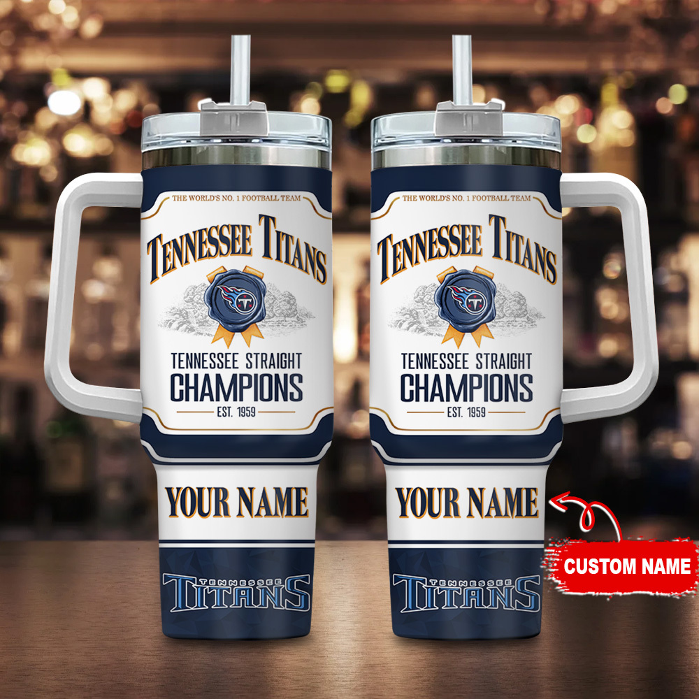 Tennessee Titans NFL Jim Beam Custom Stanley Quencher 40oz Stainless Steel Tumbler With Handle