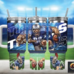 Tennessee Titans NFL Mascot Custom Stanley Quencher 40oz Stainless Steel Tumbler With Handle