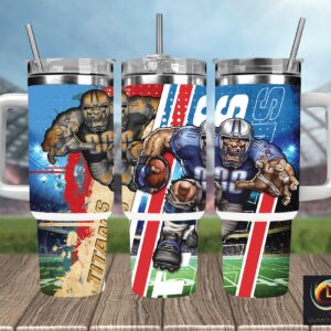 Tennessee Titans NFL Mascot Custom Stanley Quencher 40oz Stainless Steel Tumbler With Handle