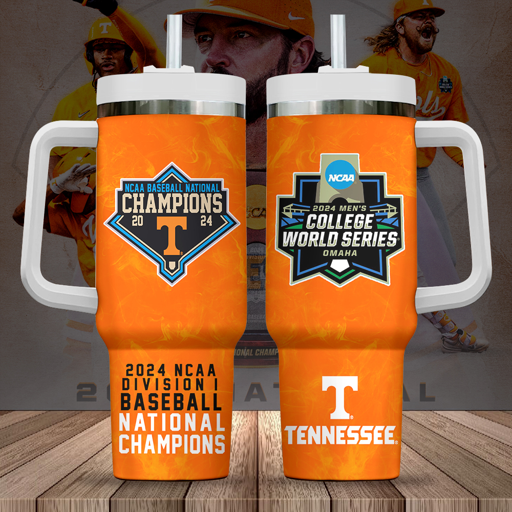 Tennessee Volunteers Baseball NCAA Custom Stanley Quencher 40oz Stainless Steel Tumbler With Handle