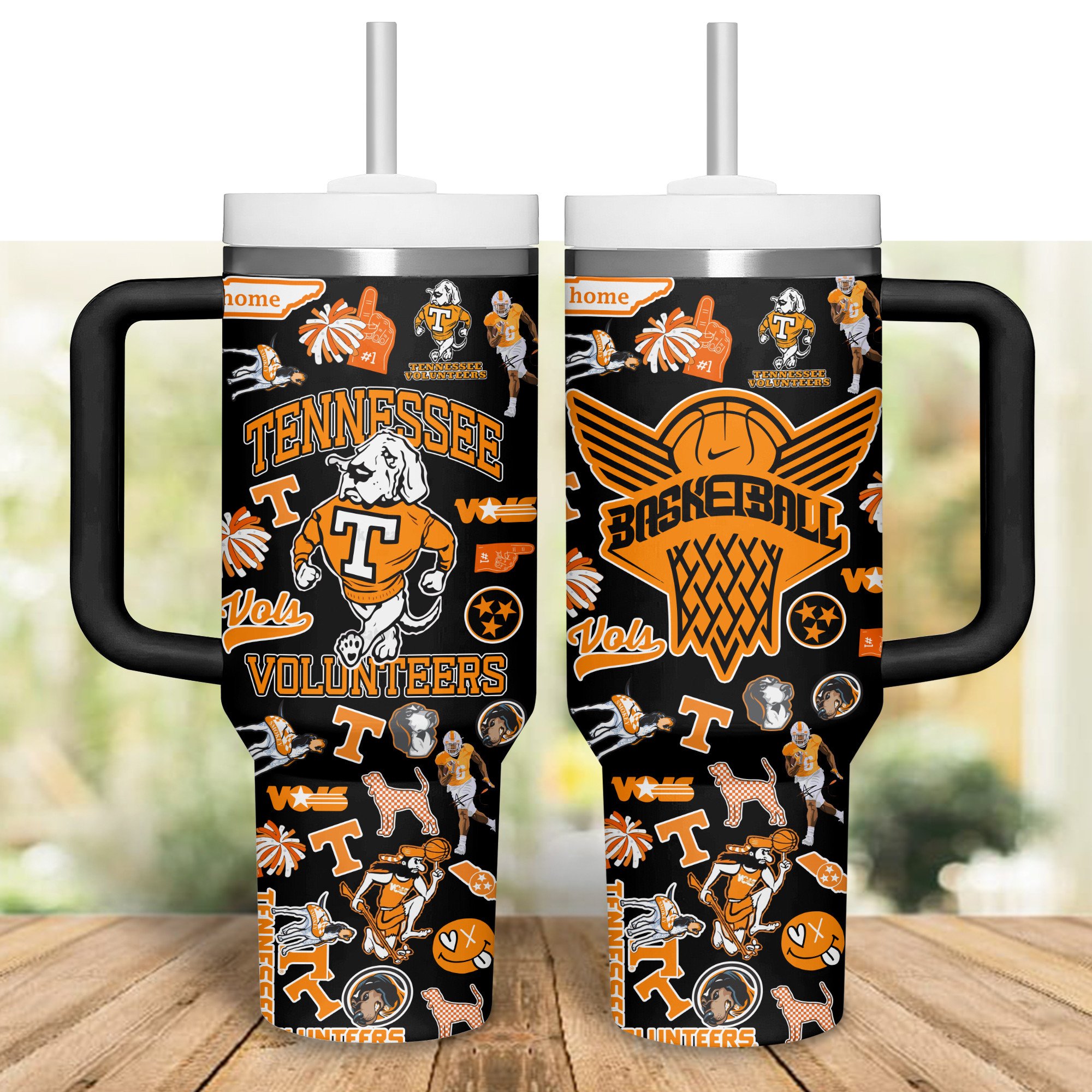Tennessee Volunteers football NCAA Custom Stanley Quencher 40oz Stainless Steel Tumbler With Handle