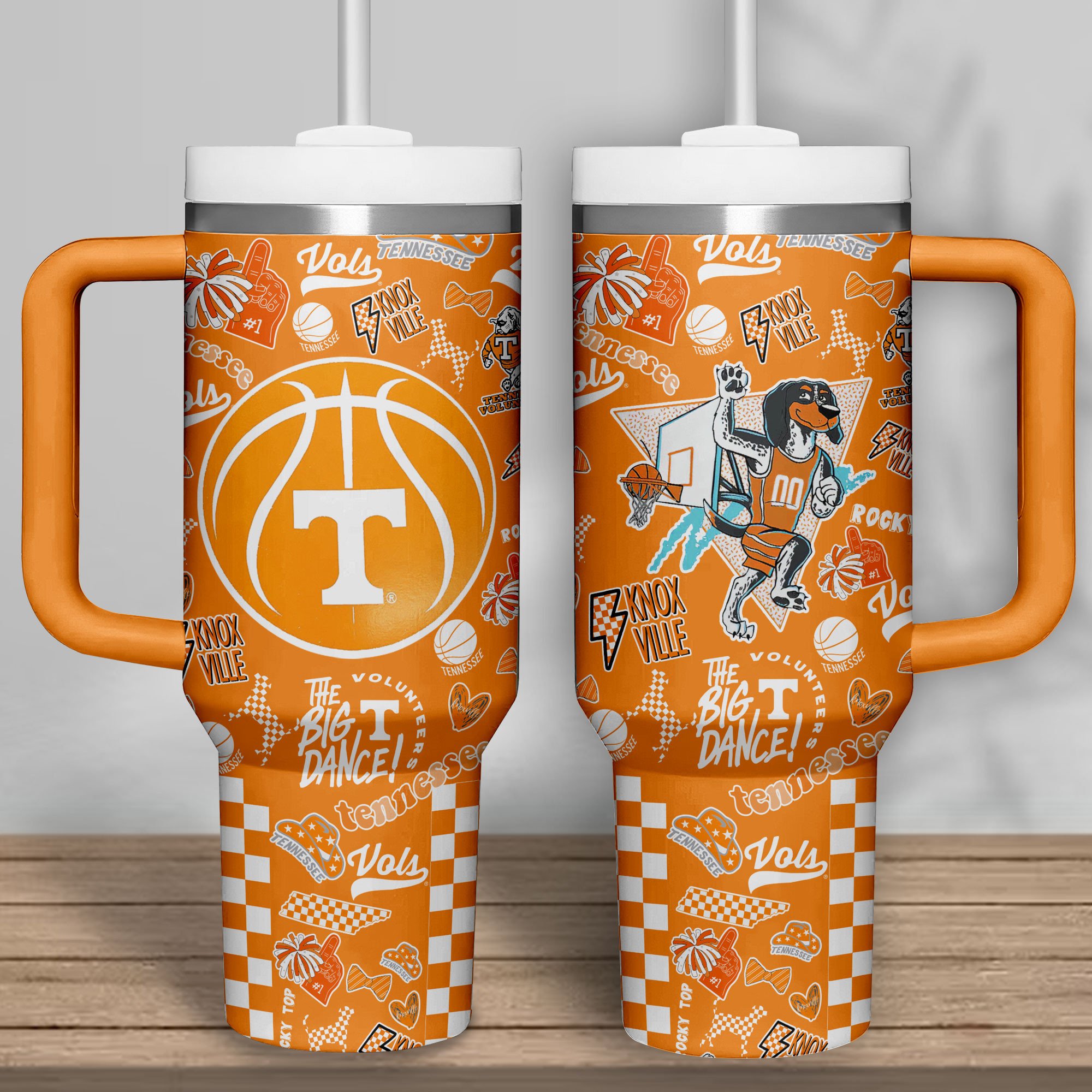 Tennessee Volunteers football NCAA Custom Stanley Quencher 40oz Stainless Steel Tumbler With Handle