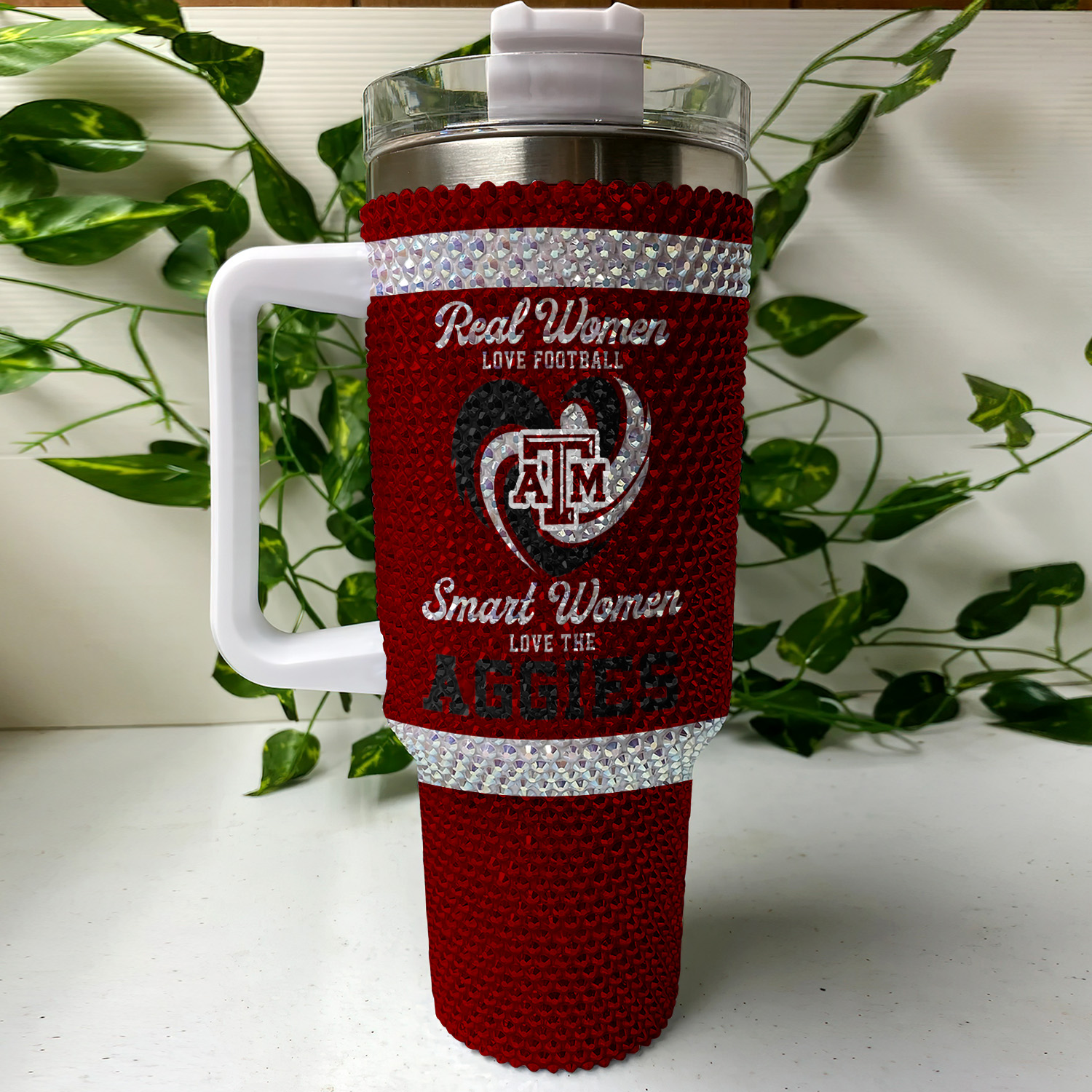 Texas ATM University NCAA Custom Stanley Quencher 40oz Stainless Steel Tumbler With Handle