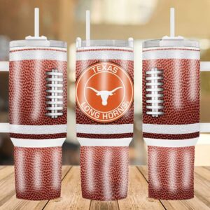 Texas Longhorns Football Team NCAA Custom Stanley Quencher 40oz Stainless Steel Tumbler With Handle
