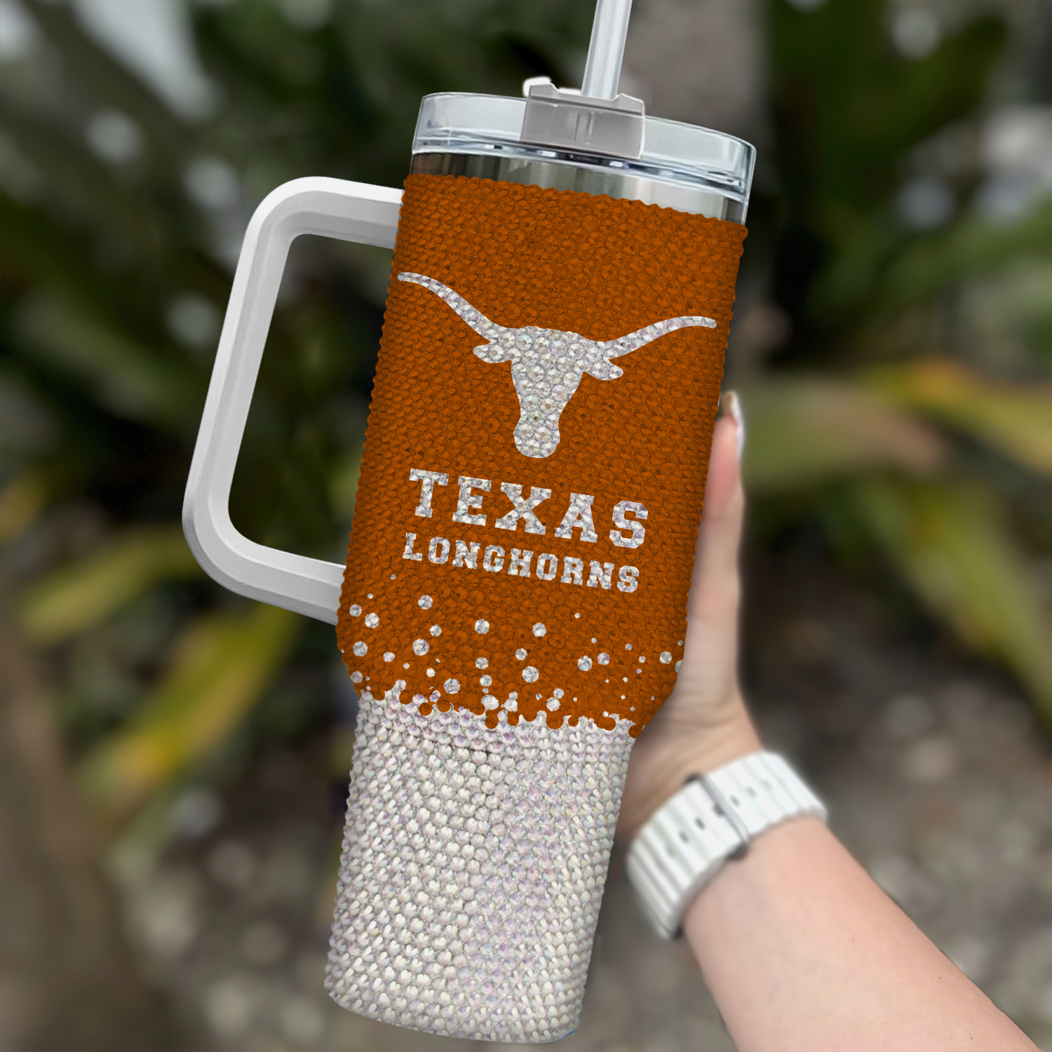 Texas Longhorns NCAA Custom Stanley Quencher 40oz Stainless Steel Tumbler With Handle