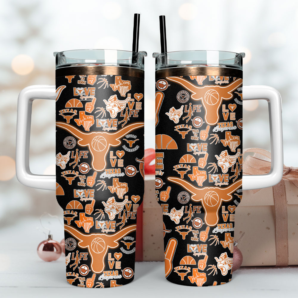 Texas Longhorns NCAA Sport Custom Stanley Quencher 40oz Stainless Steel Tumbler With Handle
