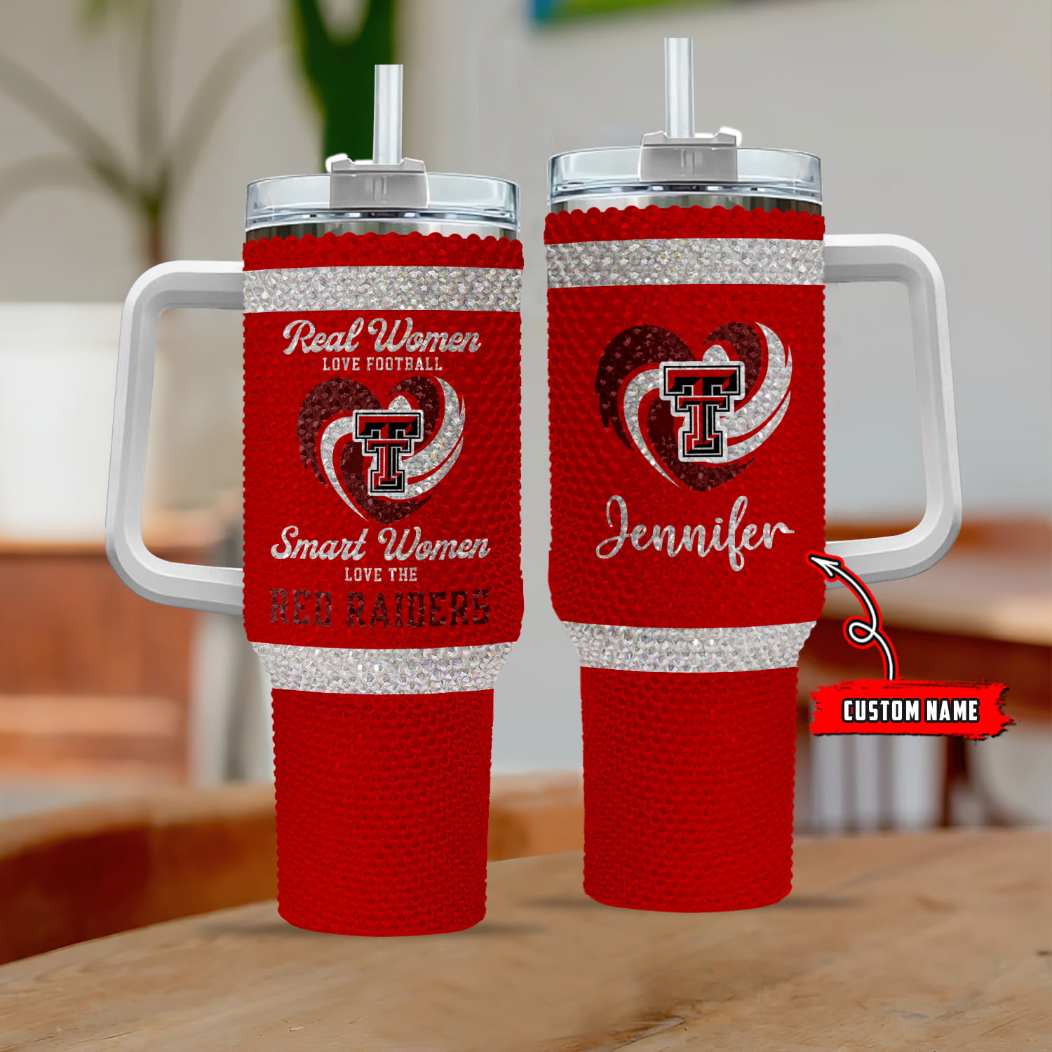 Texas Tech Red Raiders NCAA Custom Stanley Quencher 40oz Stainless Steel Tumbler With Handle