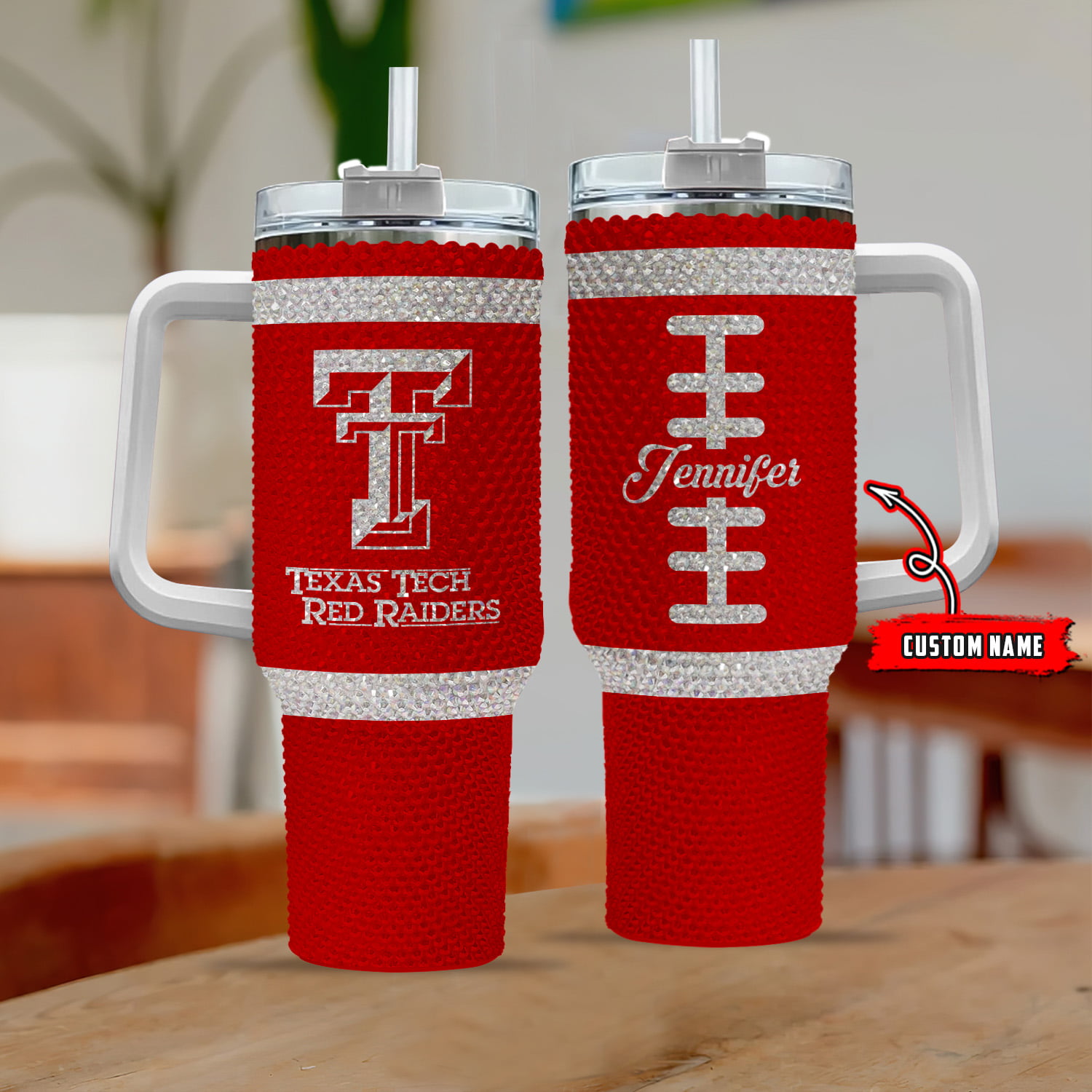 Texas Tech Red Raiders NCAA Custom Stanley Quencher 40oz Stainless Steel Tumbler With Handle