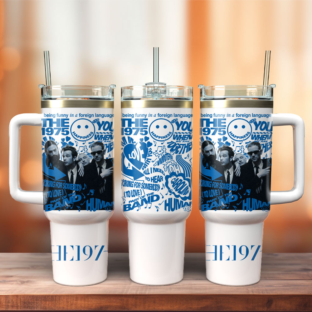 The 1975 Lollapalooza Music Custom Stanley Quencher 40oz Stainless Steel Tumbler With Handle
