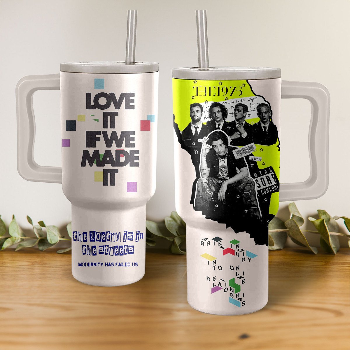 The 1975 Music Custom Stanley Quencher 40oz Stainless Steel Tumbler With Handle