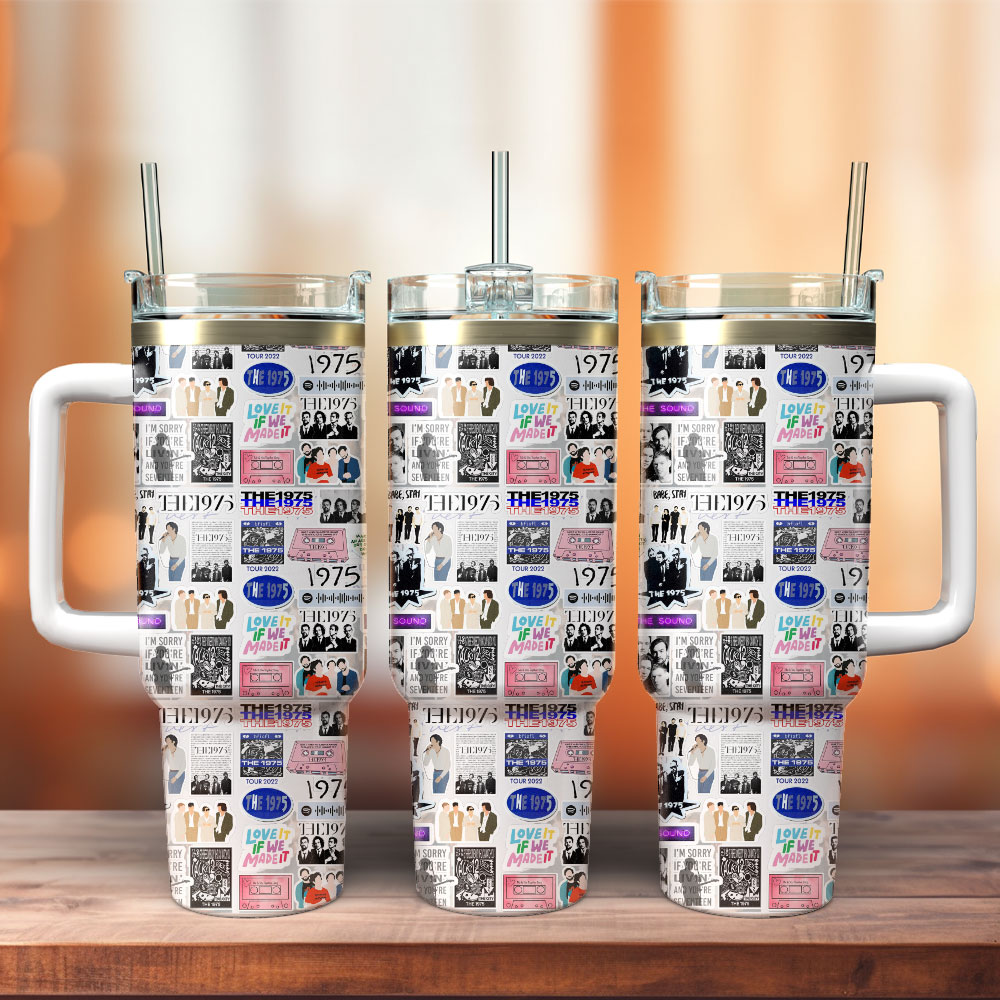The 1975 Music Custom Stanley Quencher 40oz Stainless Steel Tumbler With Handle