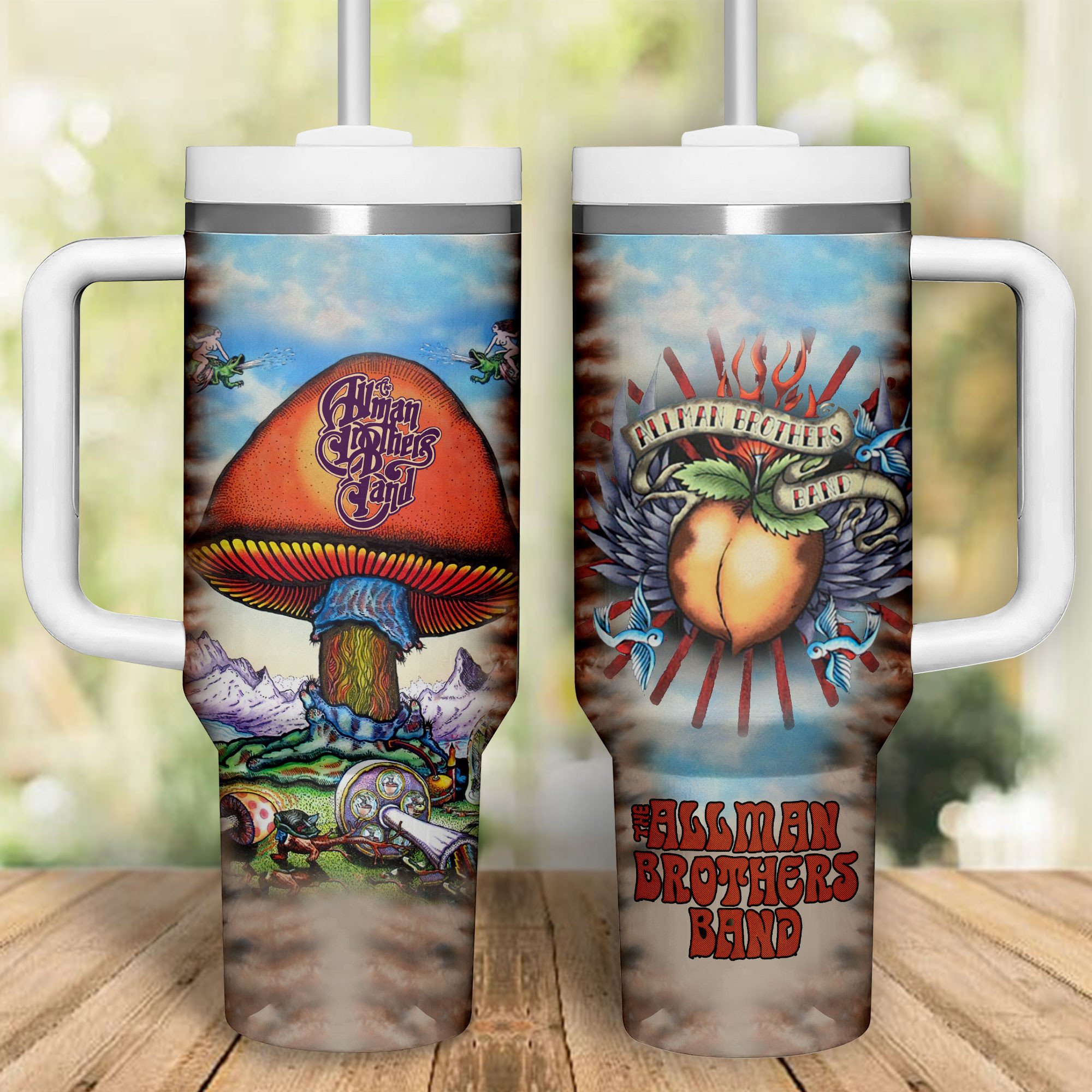 The Allman Brothers Band Music Custom Stanley Quencher 40oz Stainless Steel Tumbler With Handle