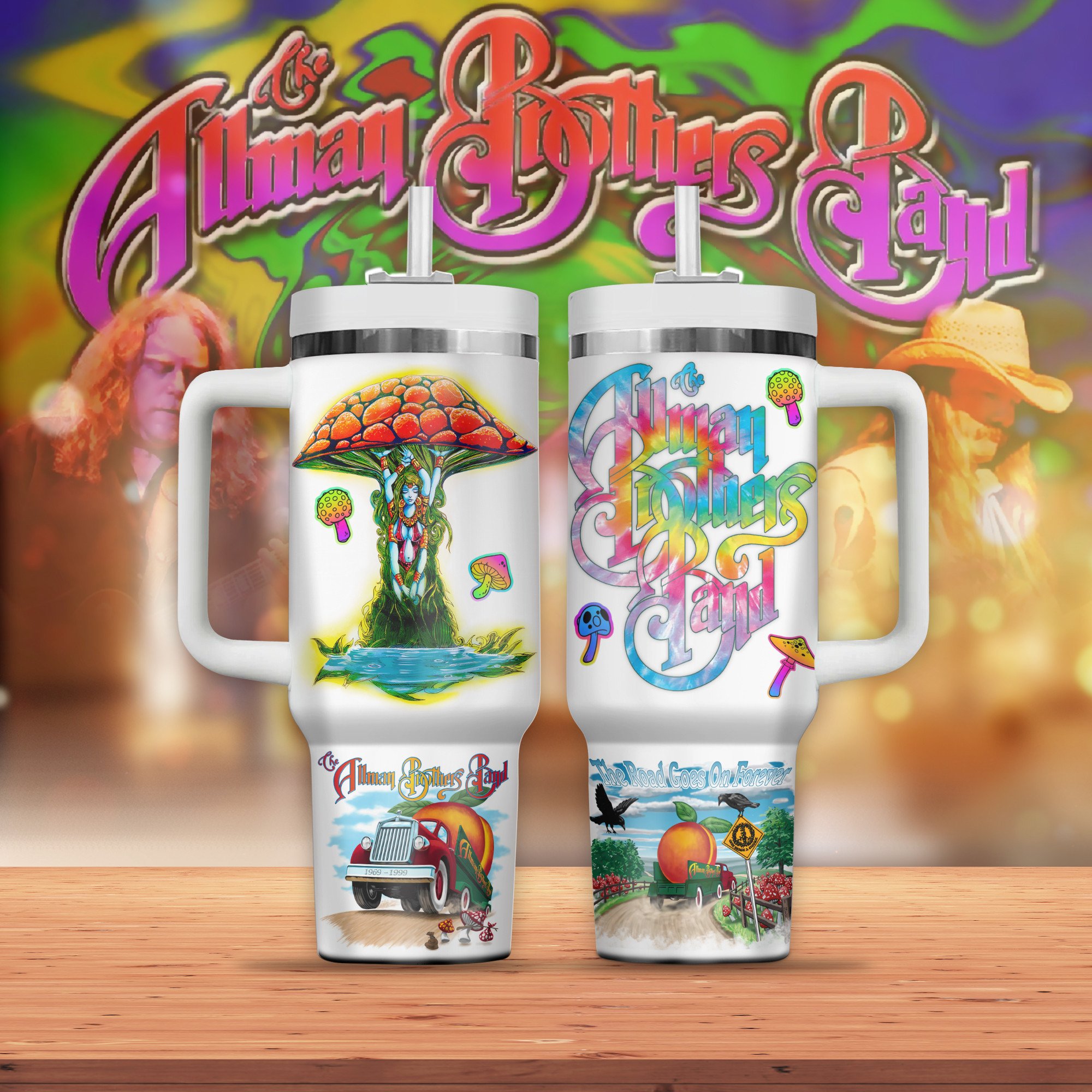 The Allman Brothers Band Music Custom Stanley Quencher 40oz Stainless Steel Tumbler With Handle