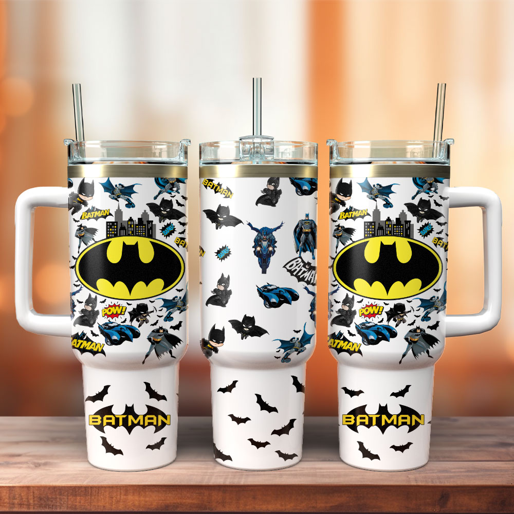 The Batman Movie Custom Stanley Quencher 40oz Stainless Steel Tumbler With Handle