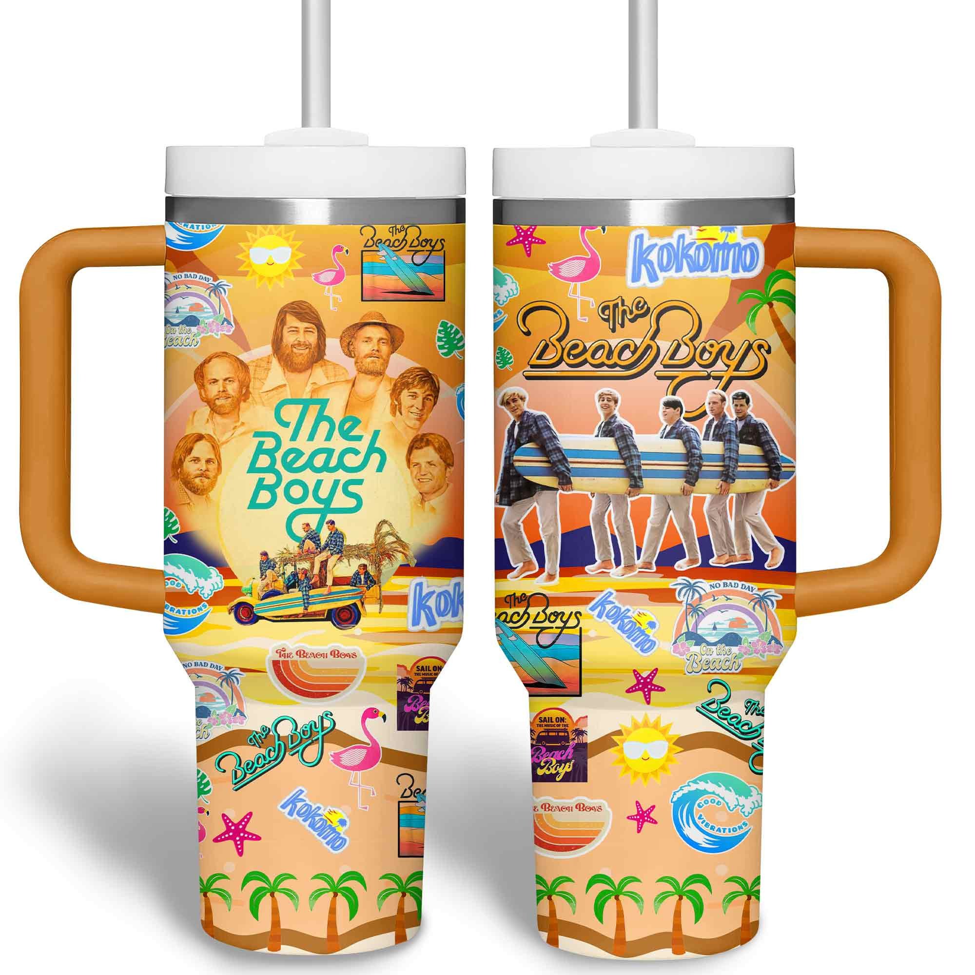 The Beach Boys Music Custom Stanley Quencher 40oz Stainless Steel Tumbler With Handle