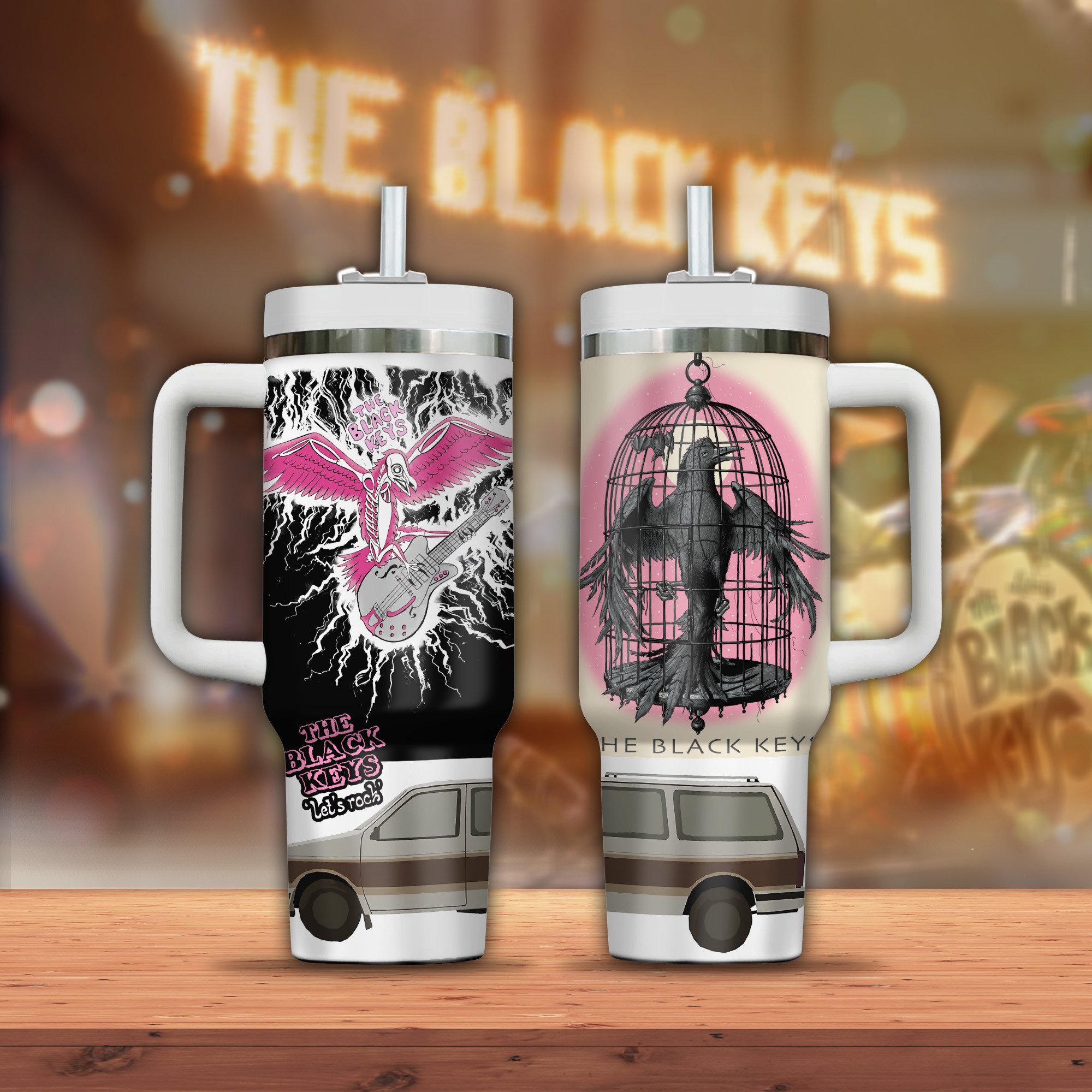 The Black Keys Music Custom Stanley Quencher 40oz Stainless Steel Tumbler With Handle