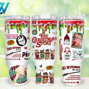 The Christmas Story Movies Custom Stanley Quencher 40oz Stainless Steel Tumbler With Handle