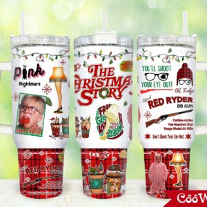 The Christmas Story Movies Custom Stanley Quencher 40oz Stainless Steel Tumbler With Handle