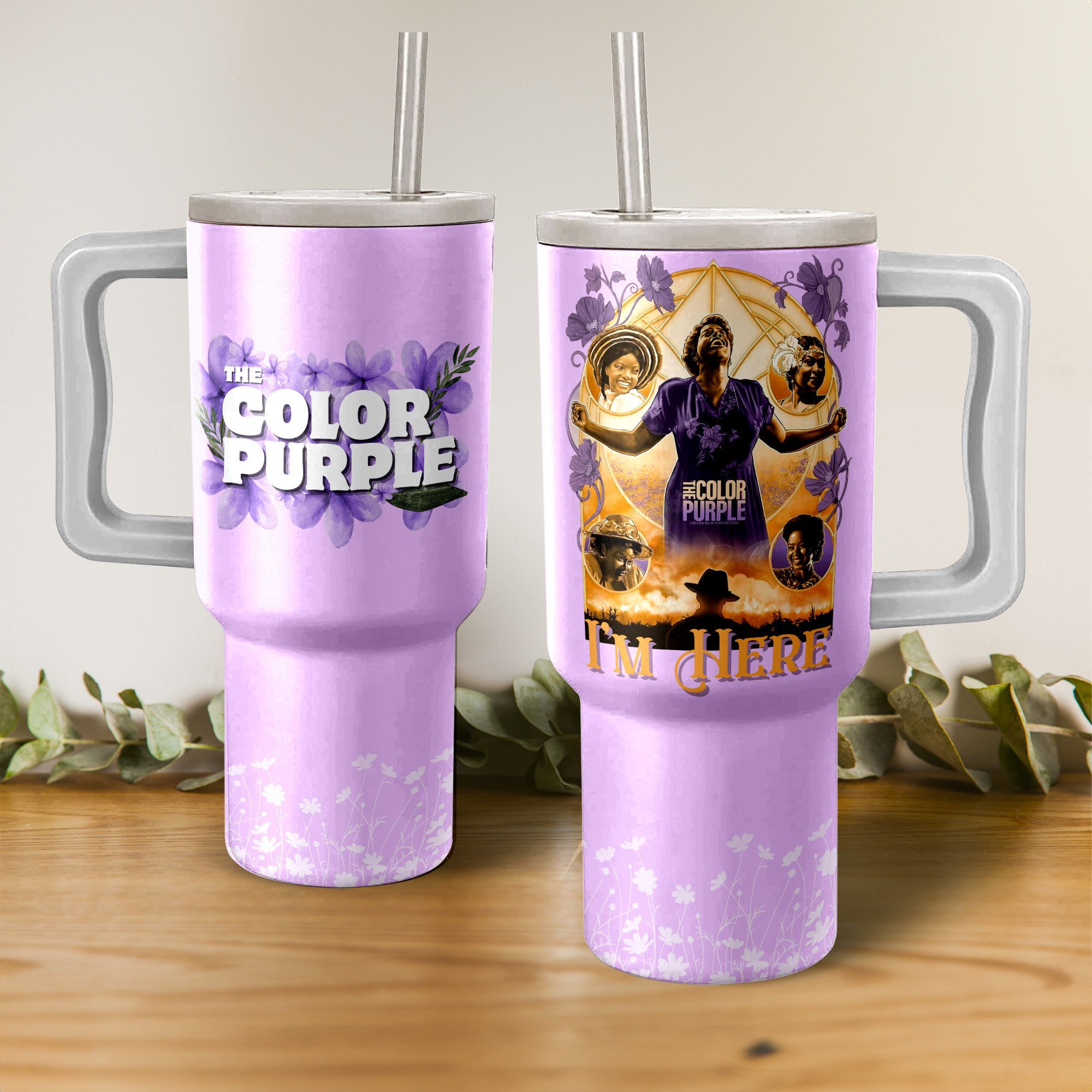 The Color Purple Movies Custom Stanley Quencher 40oz Stainless Steel Tumbler With Handle