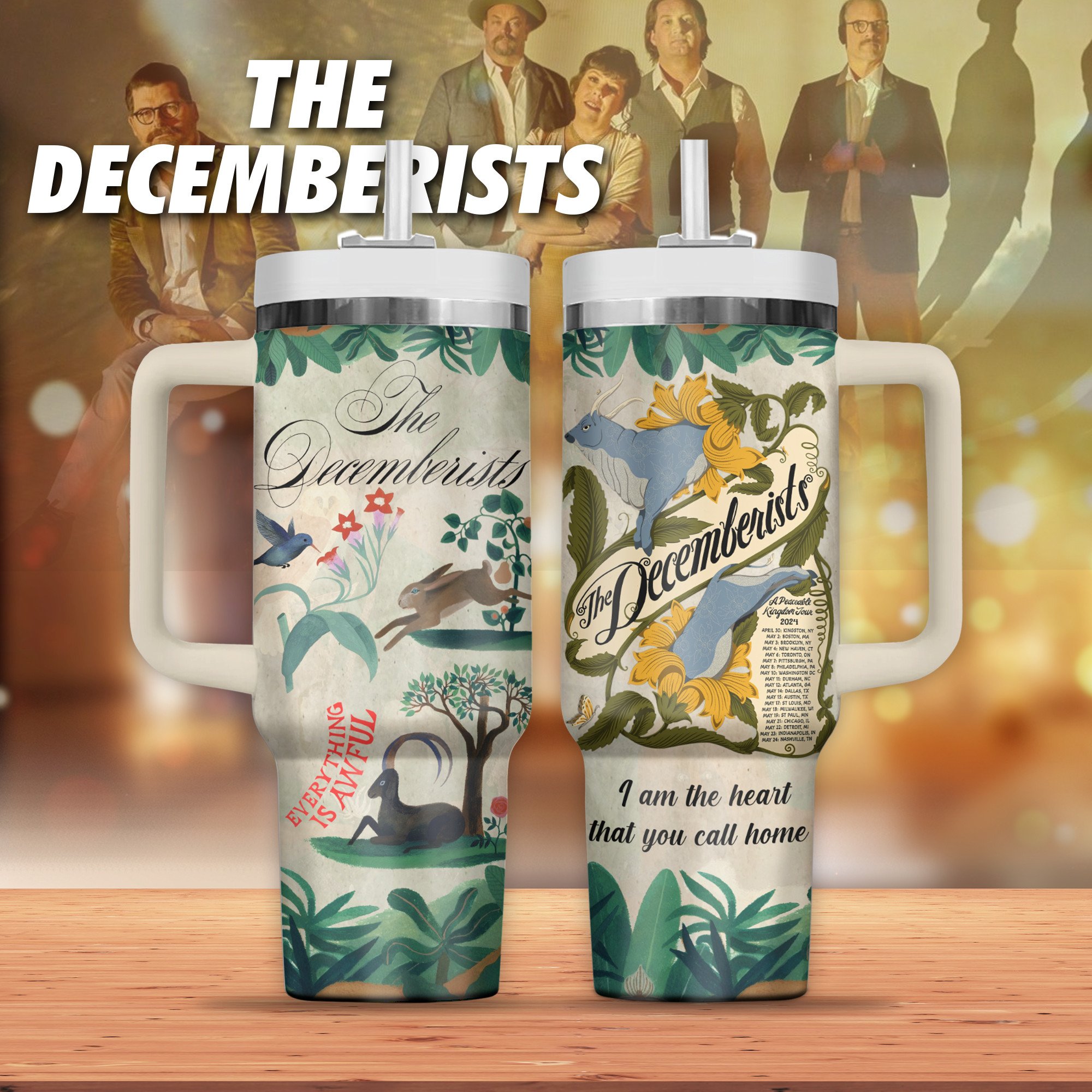 The Decemberists Music Custom Stanley Quencher 40oz Stainless Steel Tumbler With Handle
