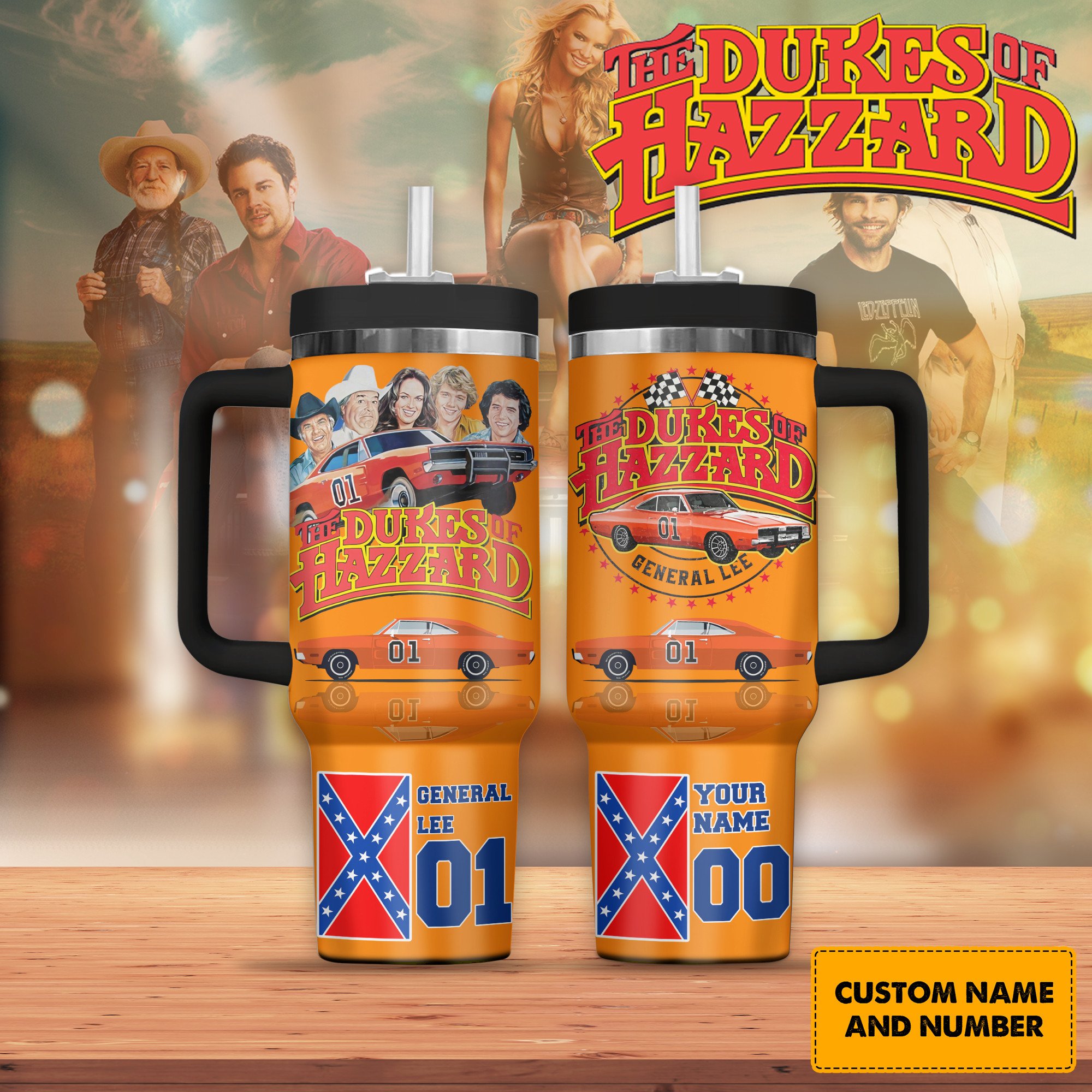 The Dukes Of Hazzard Movies Custom Stanley Quencher 40oz Stainless Steel Tumbler With Handle