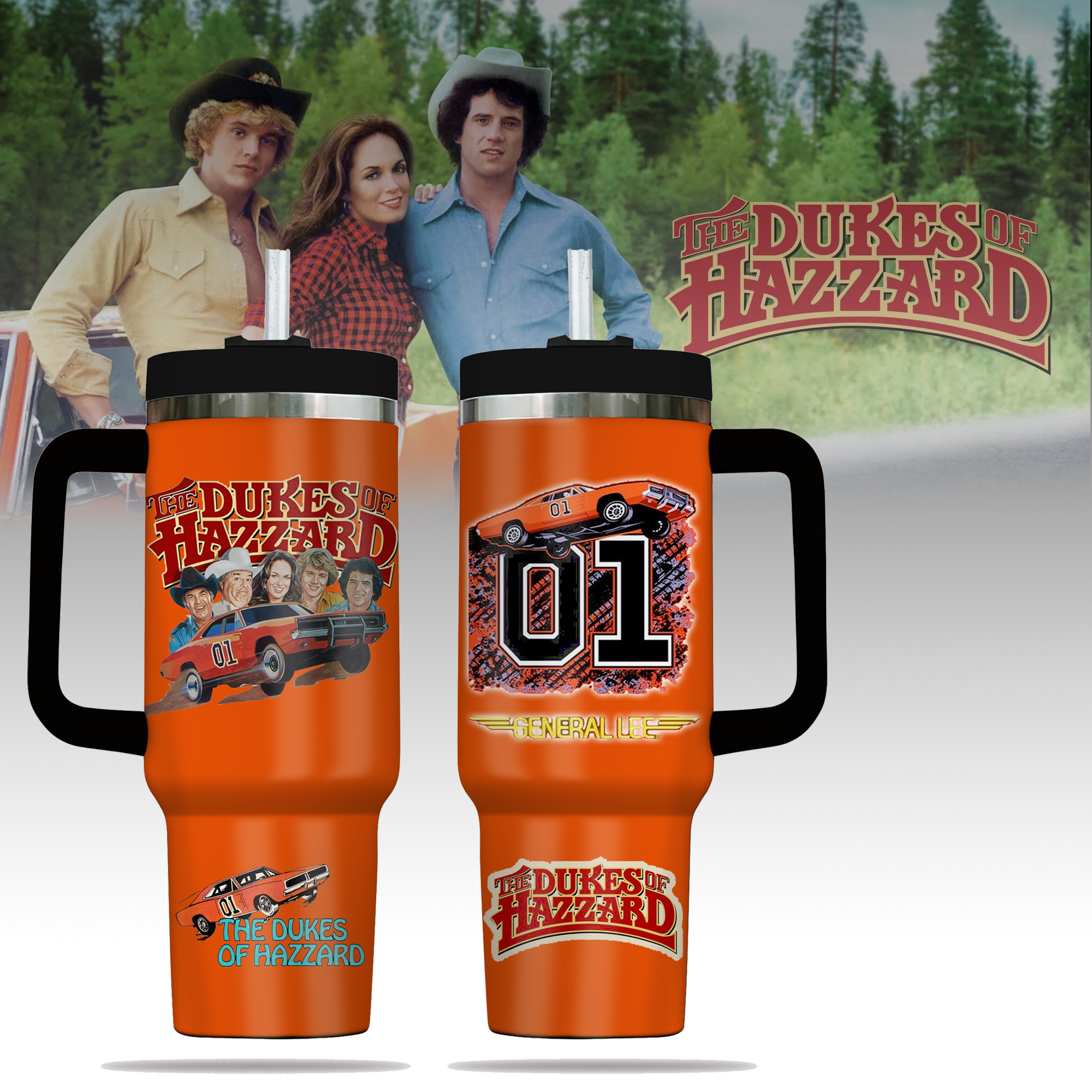 The Dukes Of Hazzard Movies Custom Stanley Quencher 40oz Stainless Steel Tumbler With Handle
