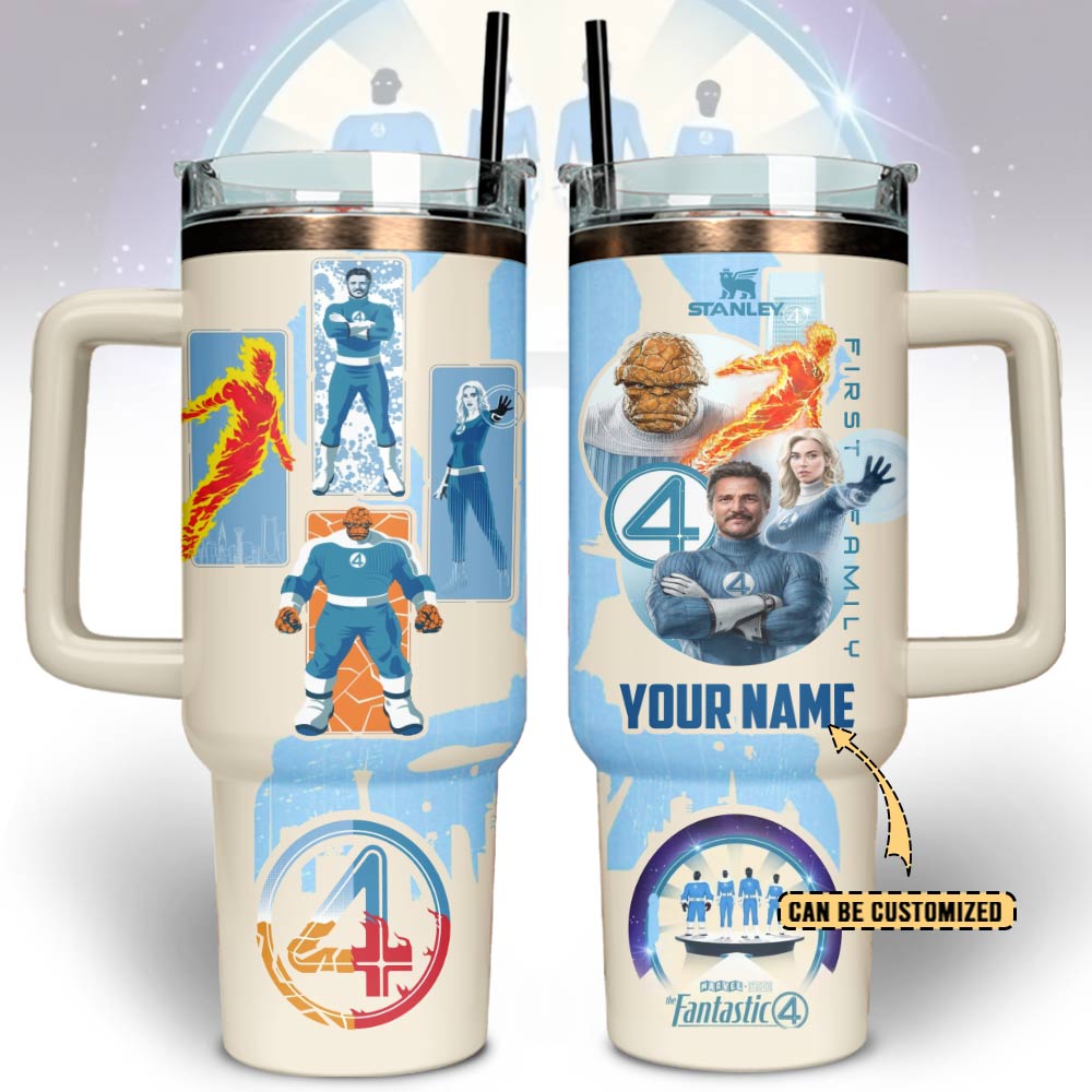 The Fantastic Four Custom Stanley Quencher 40oz Stainless Steel Tumbler With Handle