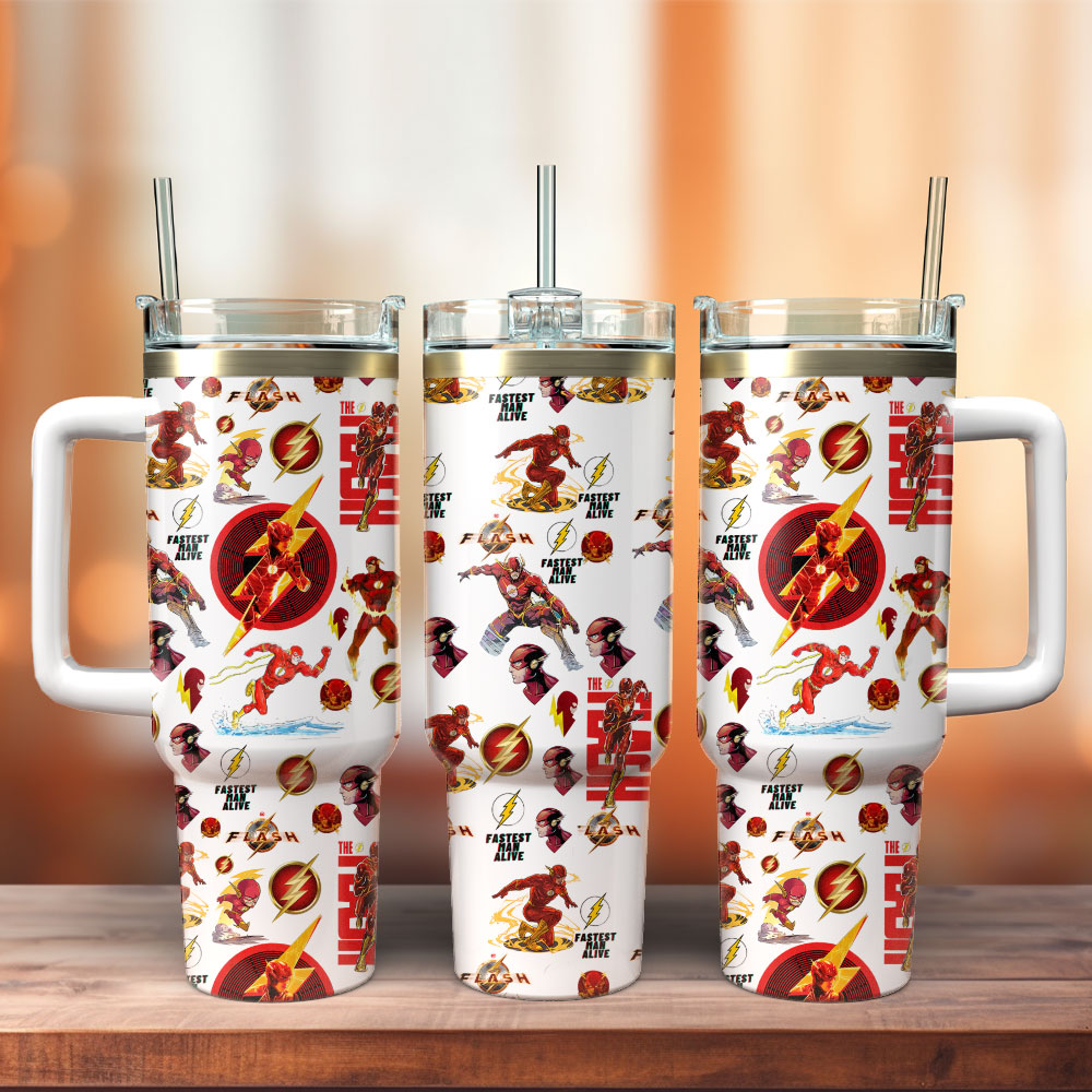 The Flash Superhero Movie Custom Stanley Quencher 40oz Stainless Steel Tumbler With Handle