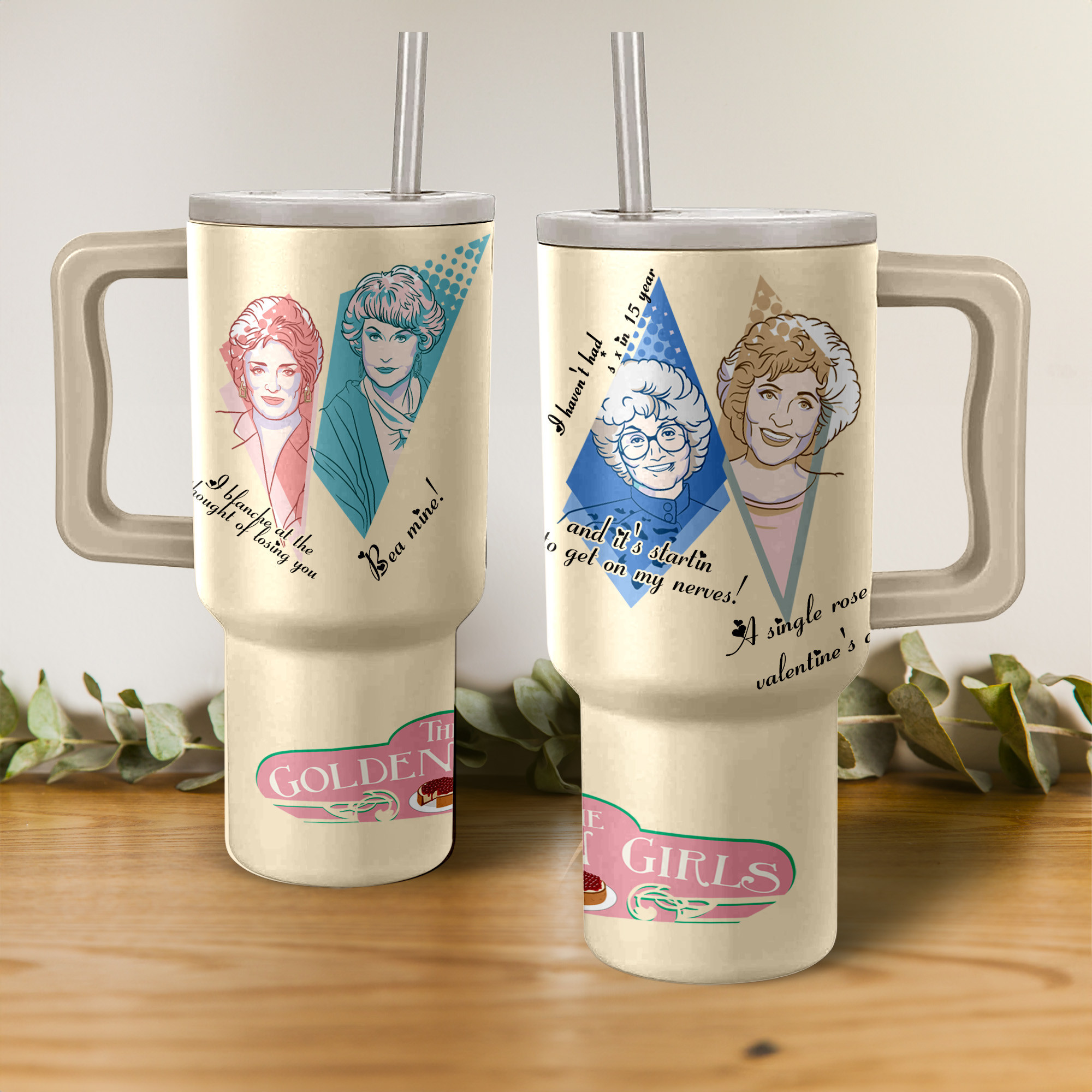 The Golden Girls TV Series Custom Stanley Quencher 40oz Stainless Steel Tumbler With Handle