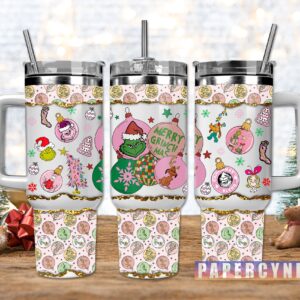 The Grinch Custom Stanley Quencher 40oz Stainless Steel Tumbler With Handle