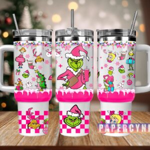The Grinch Custom Stanley Quencher 40oz Stainless Steel Tumbler With Handle