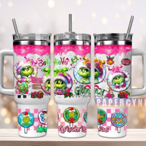 The Grinch Custom Stanley Quencher 40oz Stainless Steel Tumbler With Handle