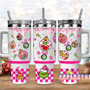 The Grinch Custom Stanley Quencher 40oz Stainless Steel Tumbler With Handle