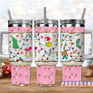 The Grinch Custom Stanley Quencher 40oz Stainless Steel Tumbler With Handle