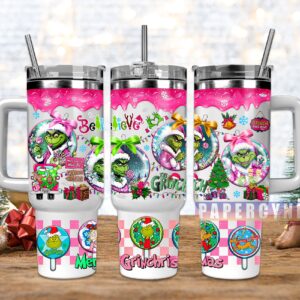 The Grinch Custom Stanley Quencher 40oz Stainless Steel Tumbler With Handle