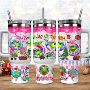 The Grinch Custom Stanley Quencher 40oz Stainless Steel Tumbler With Handle