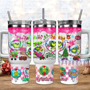 The Grinch Custom Stanley Quencher 40oz Stainless Steel Tumbler With Handle
