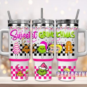 The Grinch Custom Stanley Quencher 40oz Stainless Steel Tumbler With Handle