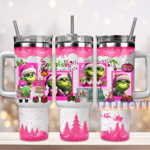 The Grinch Custom Stanley Quencher 40oz Stainless Steel Tumbler With Handle