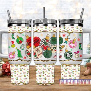 The Grinch Custom Stanley Quencher 40oz Stainless Steel Tumbler With Handle