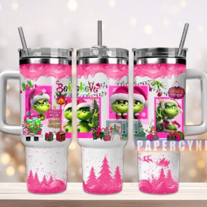 The Grinch Custom Stanley Quencher 40oz Stainless Steel Tumbler With Handle