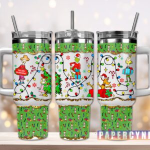 The Grinch Custom Stanley Quencher 40oz Stainless Steel Tumbler With Handle