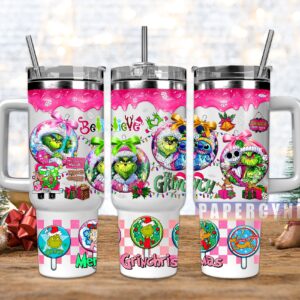 The Grinch Custom Stanley Quencher 40oz Stainless Steel Tumbler With Handle
