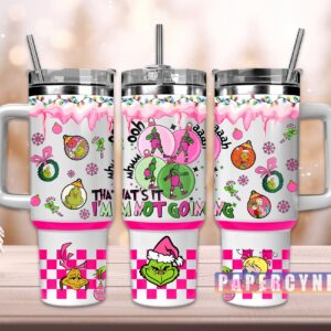 The Grinch Custom Stanley Quencher 40oz Stainless Steel Tumbler With Handle