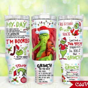 The Grinch Custom Stanley Quencher 40oz Stainless Steel Tumbler With Handle