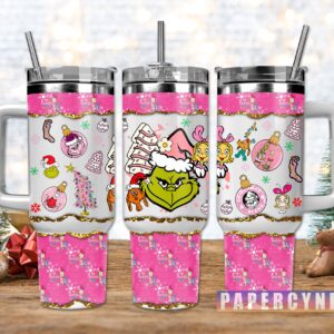 The Grinch Custom Stanley Quencher 40oz Stainless Steel Tumbler With Handle
