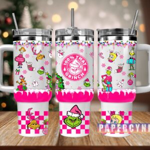 The Grinch Custom Stanley Quencher 40oz Stainless Steel Tumbler With Handle