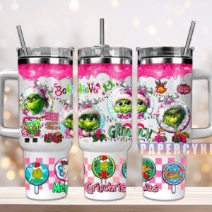 The Grinch Custom Stanley Quencher 40oz Stainless Steel Tumbler With Handle