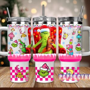 The Grinch Custom Stanley Quencher 40oz Stainless Steel Tumbler With Handle