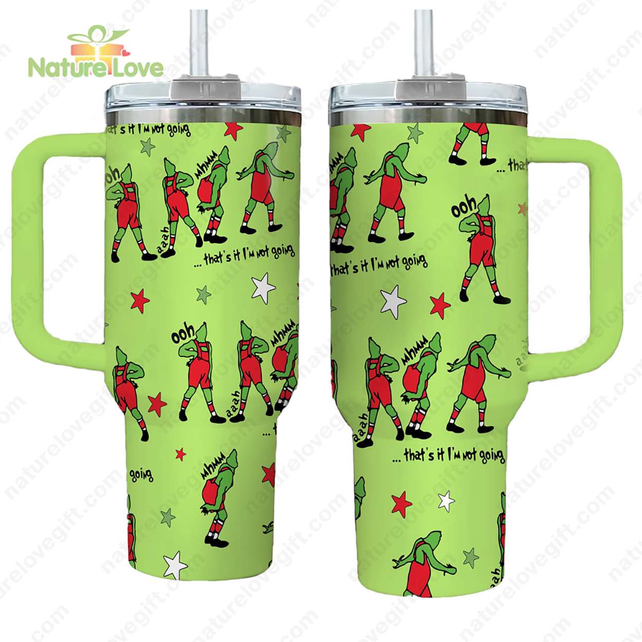 The Grinch Disney Movies Custom Stanley Quencher 40oz Stainless Steel Tumbler With Handle